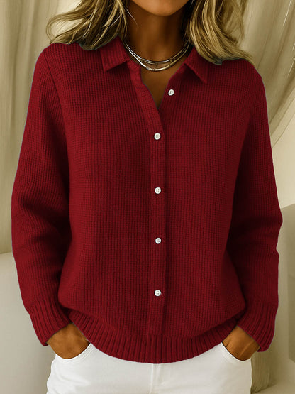 Scarlett | Elegant Knit Collared Cardigan