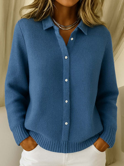 Scarlett | Elegant Knit Collared Cardigan