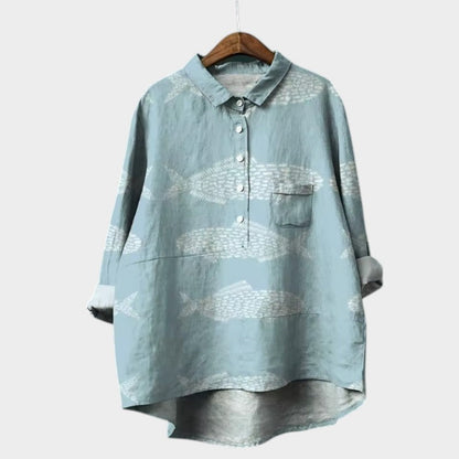 Sydney | Artistic Nature Print Blouse Shirt