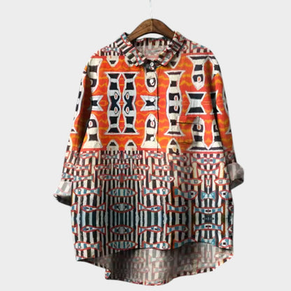 Sydney | Artistic Nature Print Blouse Shirt