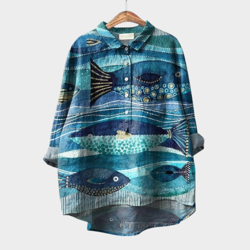Sydney | Artistic Nature Print Blouse Shirt