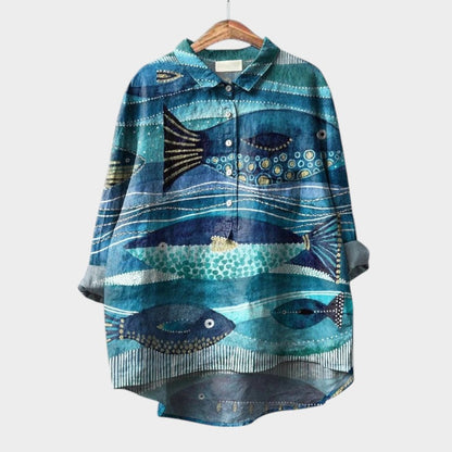 Sydney | Artistic Nature Print Blouse Shirt
