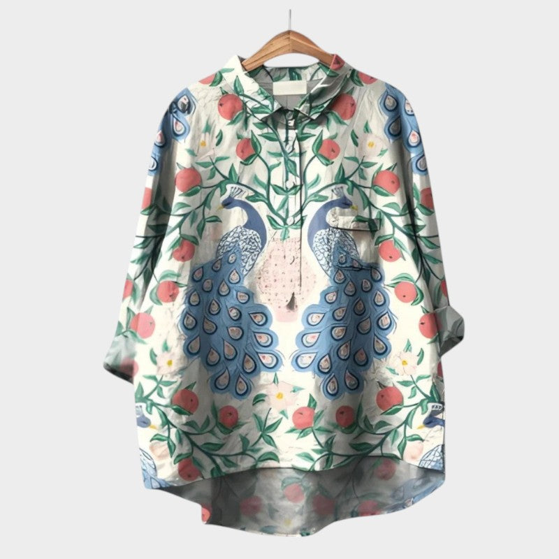 Sydney | Artistic Nature Print Blouse Shirt