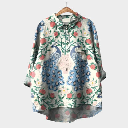 Sydney | Artistic Nature Print Blouse Shirt