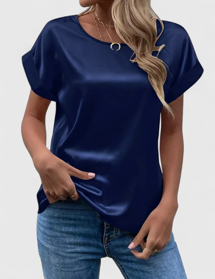Vera | Elegant Crew Neck Blouse Top