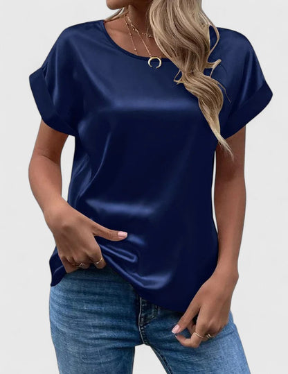 Vera | Elegant Crew Neck Blouse Top