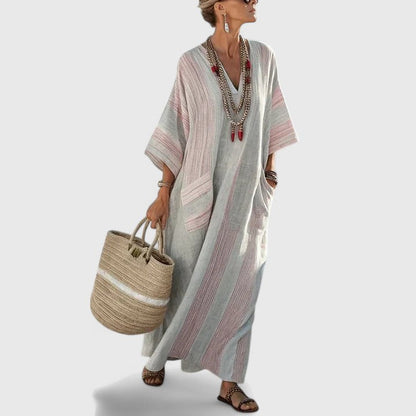 Willow | Oversized Striped Boho Maxi Dress