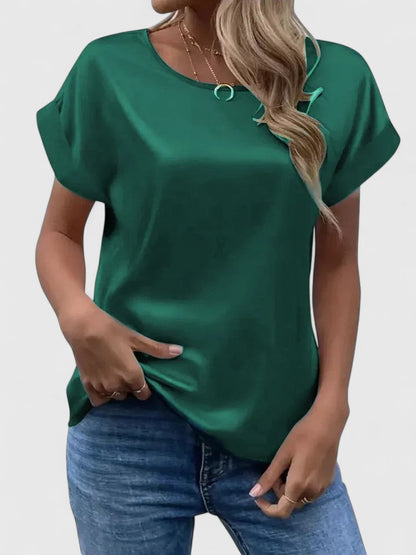 Vera | Elegant Crew Neck Blouse Top