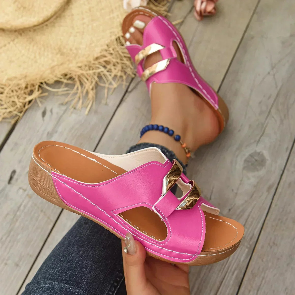 Brooklyn | Orthopedic Wedge Mule Sandals