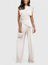 Sharon | Formal Draped Two Piece Pants Set