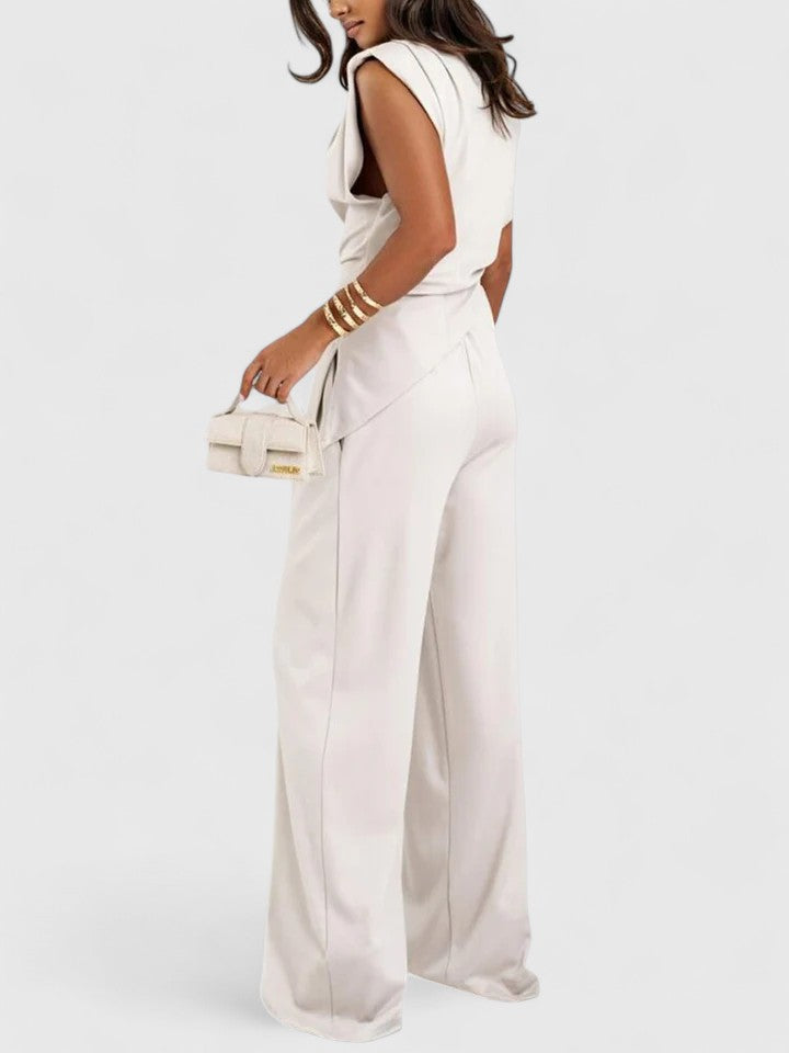 Sharon | Formal Draped Two Piece Pants Set
