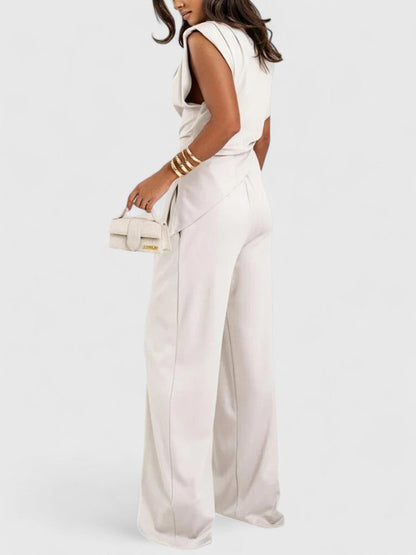 Sharon | Formal Draped Two Piece Pants Set