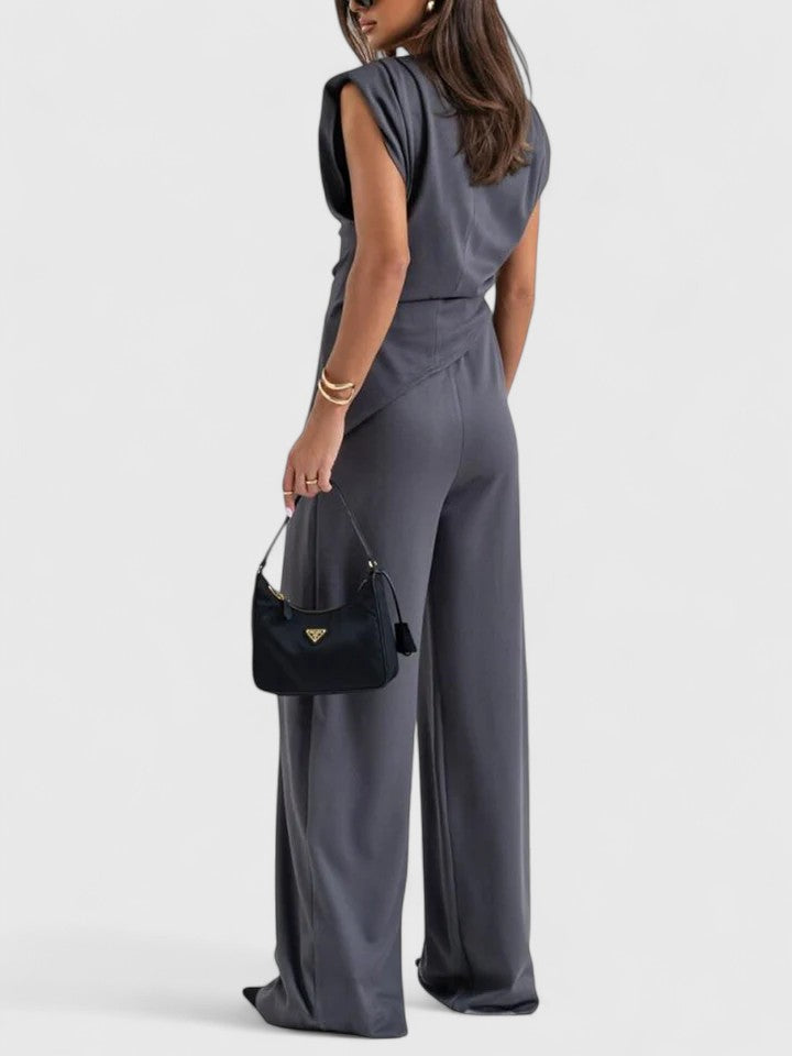 Sharon | Formal Draped Two Piece Pants Set