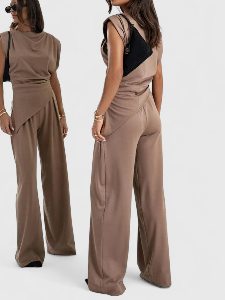 Sharon | Formal Draped Two Piece Pants Set