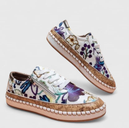 Sienna | Orthopedic Floral Lace-Up Sneakers