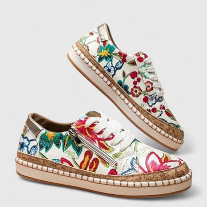 Sienna | Orthopedic Floral Lace-Up Sneakers