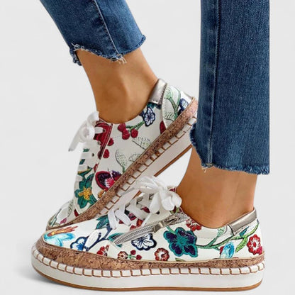 Sienna | Orthopedic Floral Lace-Up Sneakers