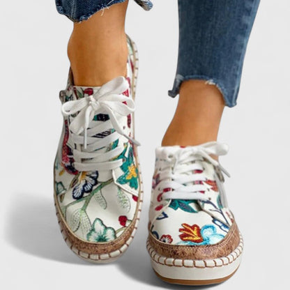 Sienna | Orthopedic Floral Lace-Up Sneakers