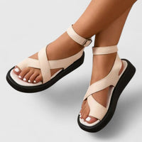 Sloane | Crossover Buckle Flatform Sandals