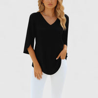 Sophia | Elegant Flowy Blouse With V-Neck
