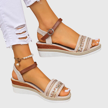 Sophia | Orthopedic Beaded Espadrille Wedge Sandals
