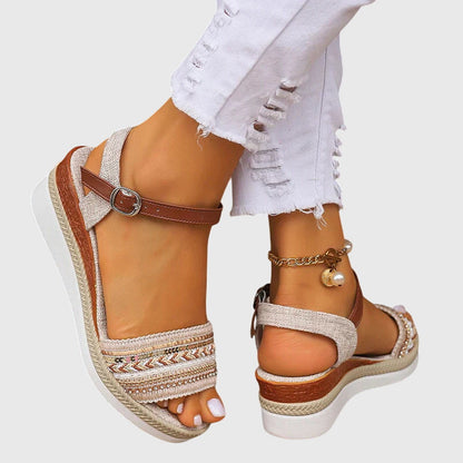 Sophia | Orthopedic Beaded Espadrille Wedge Sandals