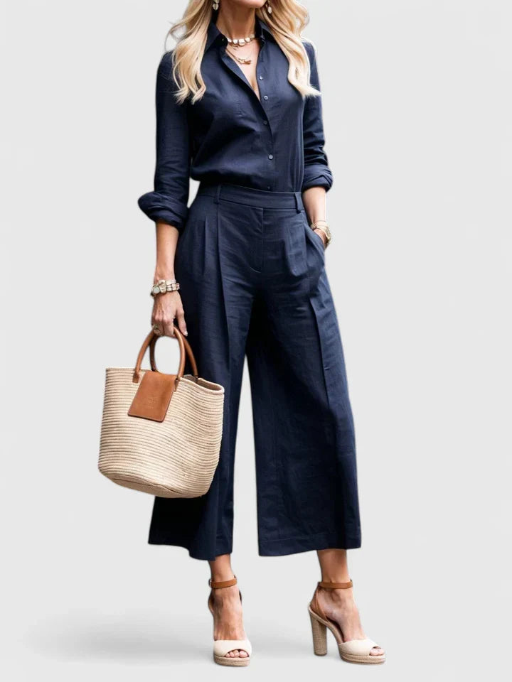 Stella | Elegant Two Piece Shirt and Pants Set