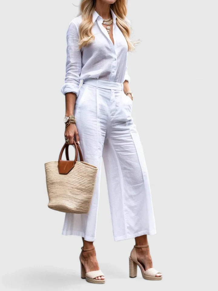 Stella | Elegant Two Piece Shirt and Pants Set