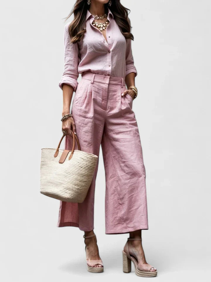 Stella | Elegant Two Piece Shirt and Pants Set