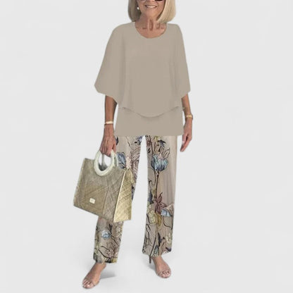 Stella | Floral Print Wide Leg Pants Matching Set