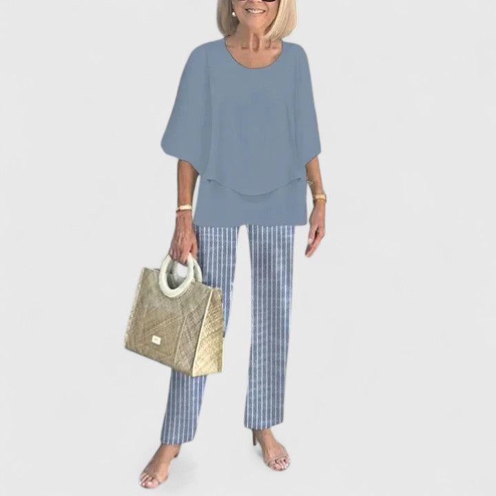 Stella | Floral Print Wide Leg Pants Matching Set