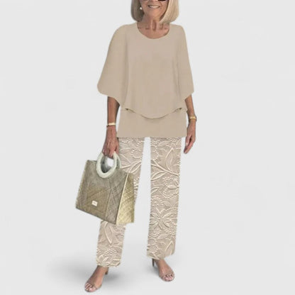 Stella | Floral Print Wide Leg Pants Matching Set