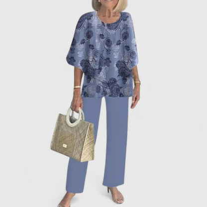 Stella | Floral Print Wide Leg Pants Matching Set