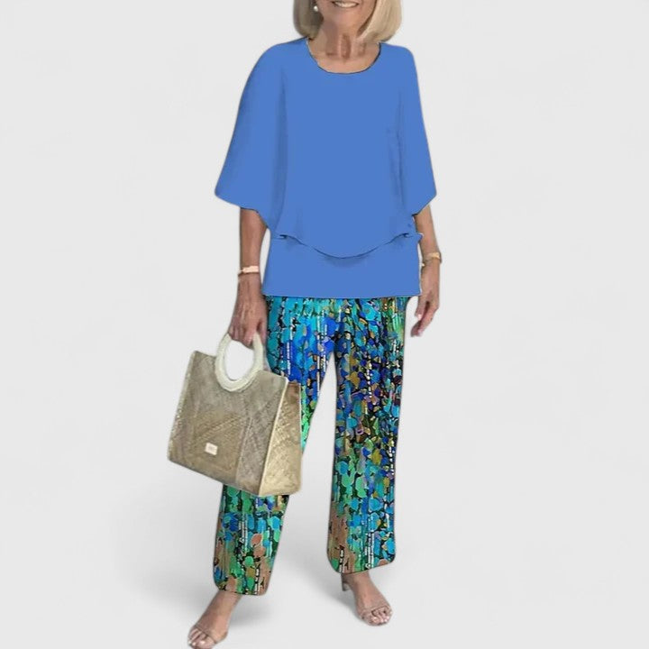 Stella | Floral Print Wide Leg Pants Matching Set