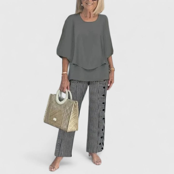 Stella | Floral Print Wide Leg Pants Matching Set