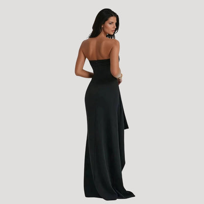 Ariana | Strapless Ruched Maxi Dress for Wedding Guest