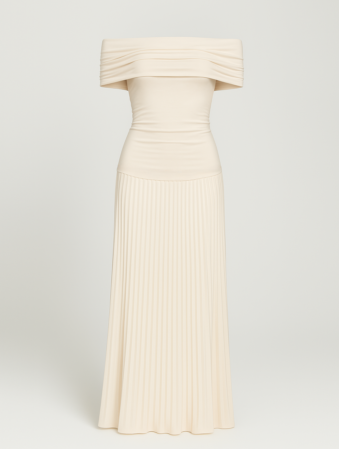 Naomi | Off Shoulder Pleated Maxi Wedding Guest Dress