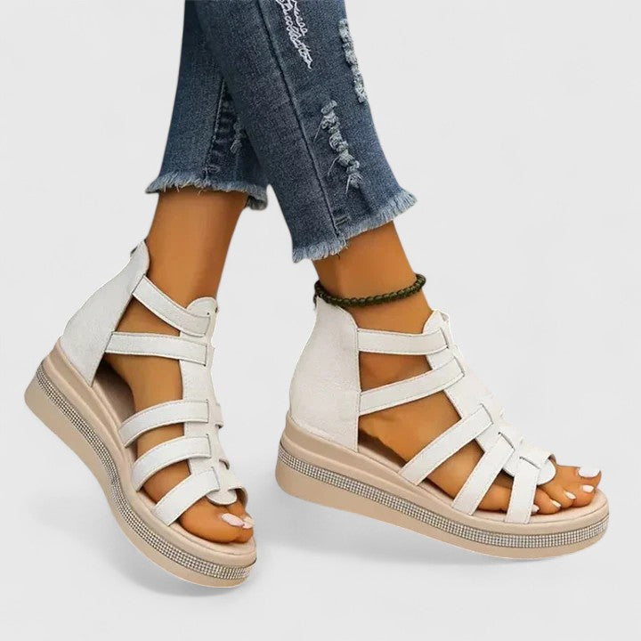 Vera | Orthopedic Gladiator Rhinestone Wedge Sandals