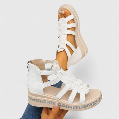Vera | Orthopedic Gladiator Rhinestone Wedge Sandals