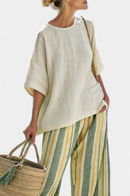 Victoria | Boho Top and Wide Leg Pants Set