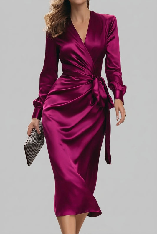 Victoria | Elegant Wrap Midi Dress