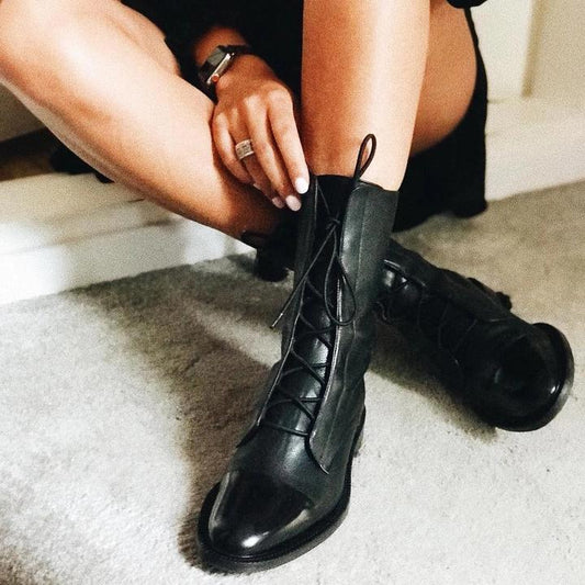 Violet | Comfortable Lace Up Leather Boots