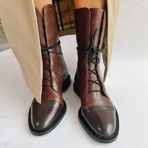 Violet | Comfortable Lace Up Leather Boots