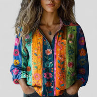 Violet | Floral Button Down Blouse Shirt