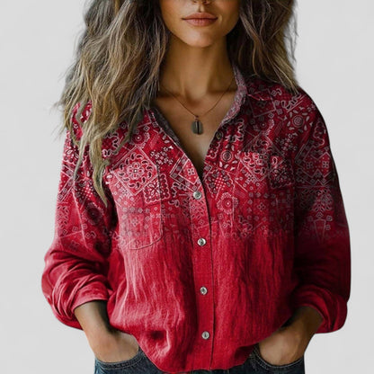 Violet | Floral Button Down Blouse Shirt