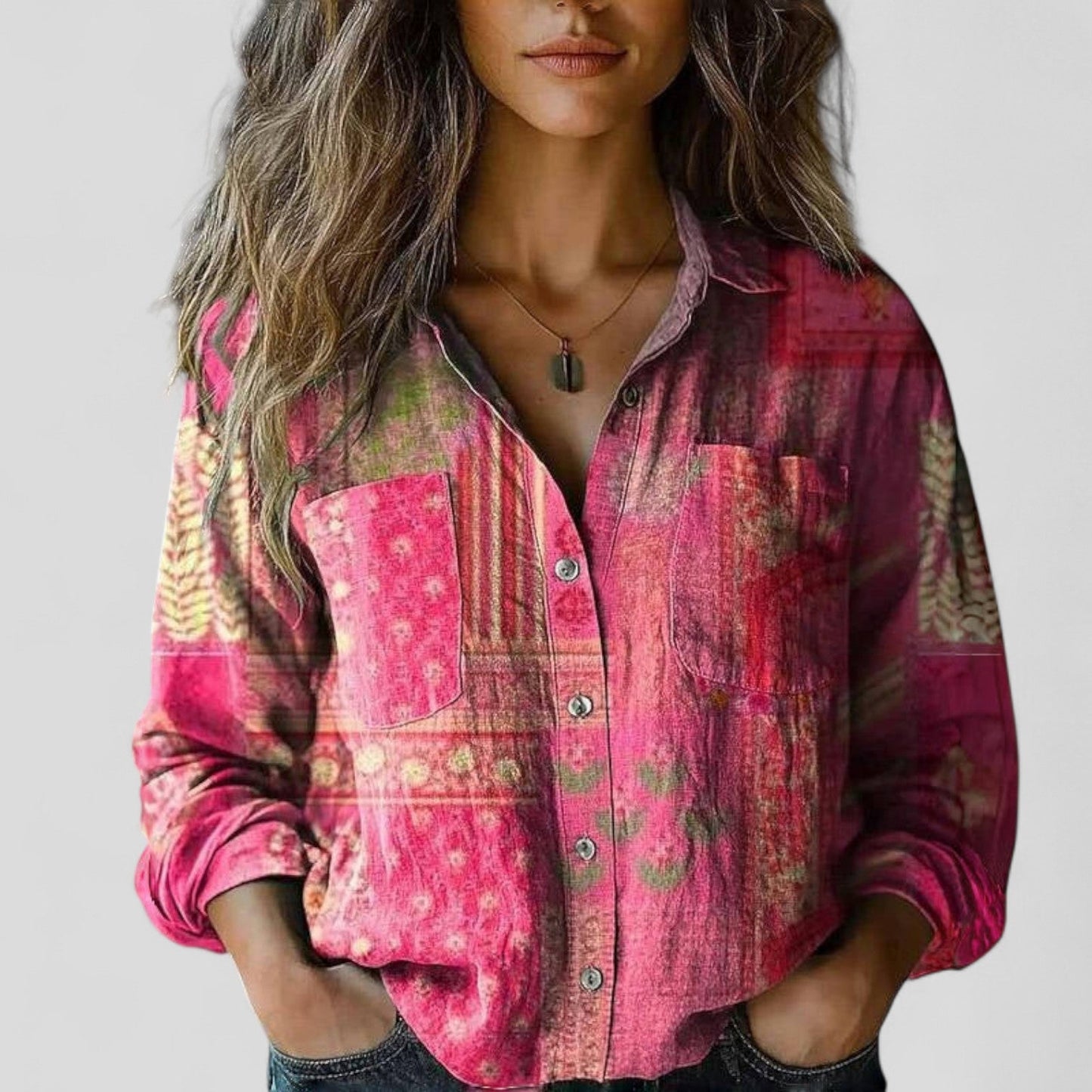 Violet | Floral Button Down Blouse Shirt