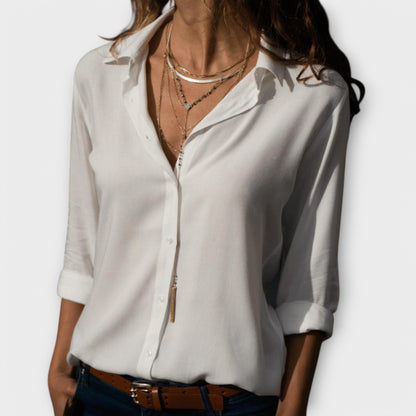 Willow | Classic Button Down Long Sleeve Blouse