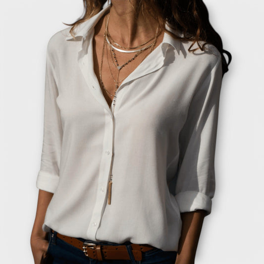 Willow | Classic Button Down Long Sleeve Blouse