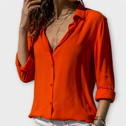 Willow | Classic Button Down Long Sleeve Blouse