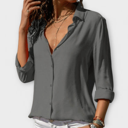 Willow | Classic Button Down Long Sleeve Blouse